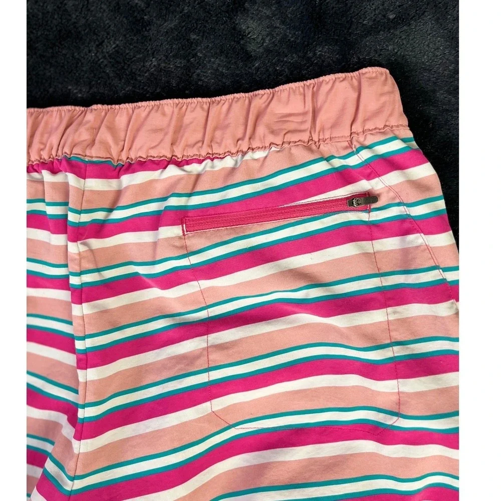 The‎ North Face Retro Women's Athletic Shorts XL Pink Striped Activewear
